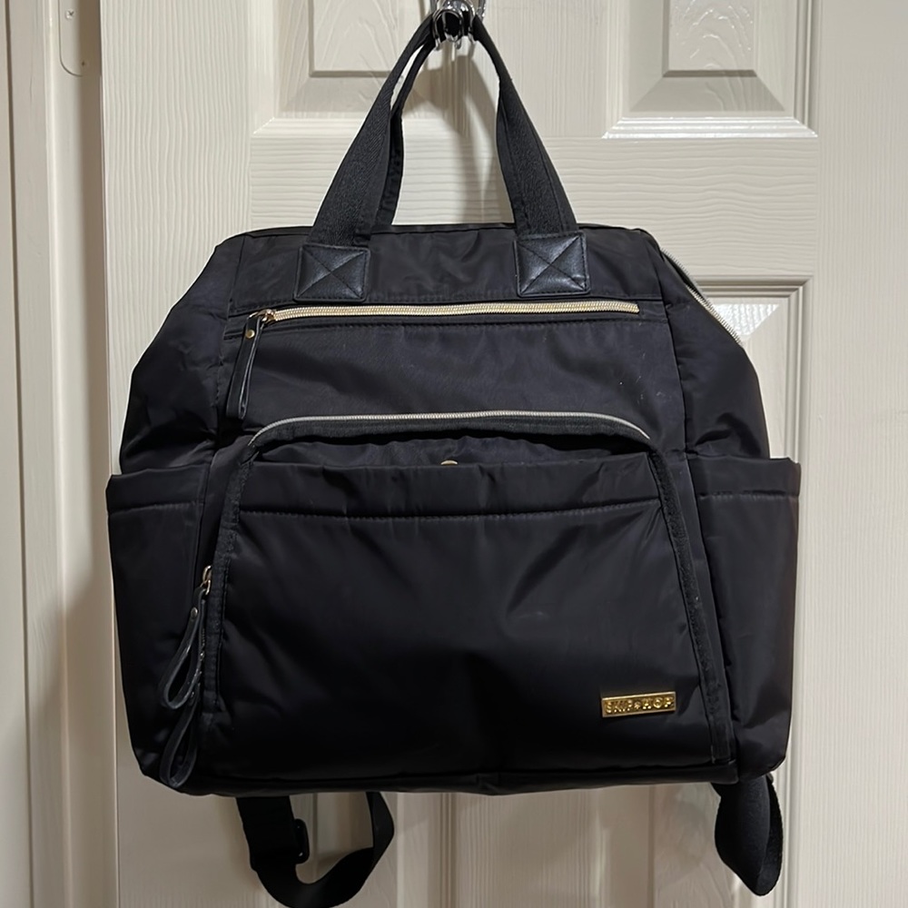 Skip Hop black backpack diaper bag